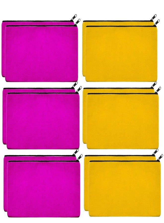 ليفي حقيبة مكياج قماشية فارغة من Lify DIY Craft مزودة بسحاب - حقيبة أقلام متعددة الأغراض من قماش الكانفاس - حقيبة مستحضرات تجميل للسفر - عبوة من 12 قطعة - Image 1